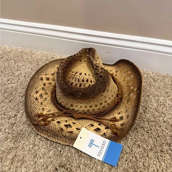 Stylish Woven Cowboy Hat - Picture 3 of 6